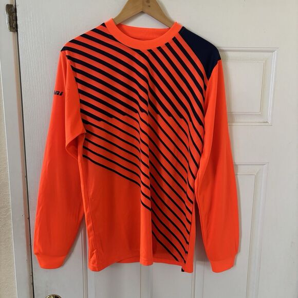 Vizari Soccer Men Goalkeeper Jersey Shirt Size Medium Orange Padded Elbow Futbol - Picture 2 of 15